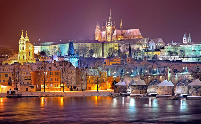 Praga paesaggio invernale