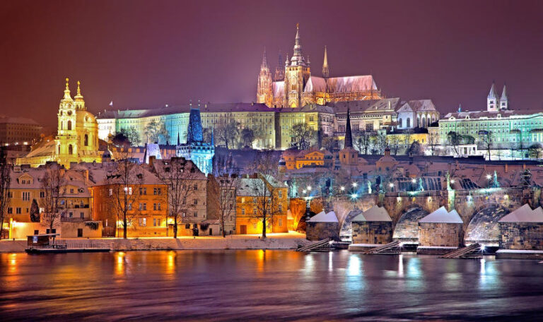 Praga paesaggio invernale